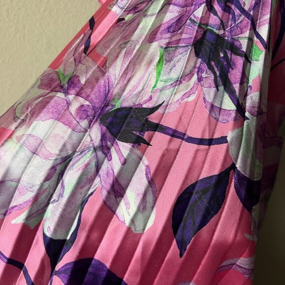 DELFI Anthropologie Quinn Multicolor Floral Pleated Midi Dress Size S - Picture 5 of 6